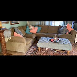 Khaki brown sofa sectional