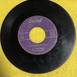 This item is a vintage 7-inch 45 RPM vinyl record single by Ed Townsend, featuring the songs "For Your Love" and "Over and Over Again" on the Capitol 