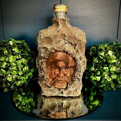 1960’s Rare Rindenschmid Faux Wood Tree Man Decanter Made In Germany