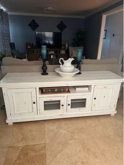 Rustic White Farmhouse TV Stand