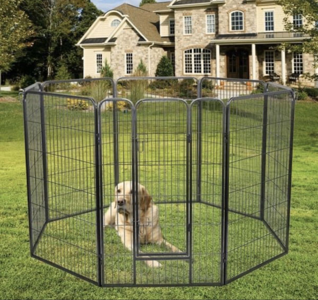 Heavy Duty Folding Pet Playpen Dog Exercise Fence Outdoor Indoor