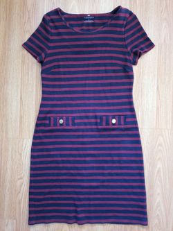 Talbots 100% Cotton Striped Knit Dress – Size S (Very Good Condition)