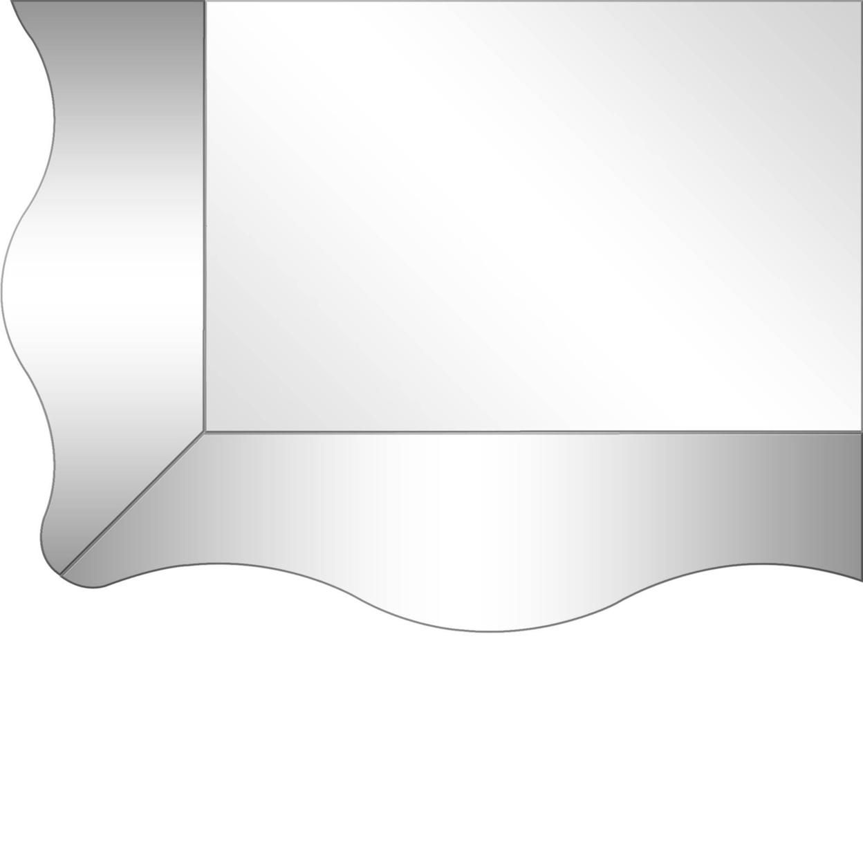 Camden Isle Home Contemporary Decorative Wall Mounted Antonella Beveled Accent Mirror - 23.63"W x 35.38"H, Clear