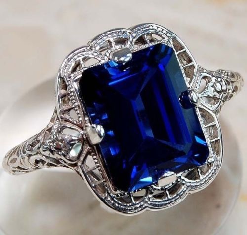 *New Arrival* Vintage Blue Sapphire Ring Jewelry Sz 10 *See My Other 300 Items*