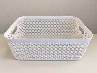 Large White Storage Basket w/ Handles