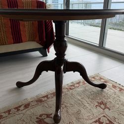 Round  Sturdy Side Table - Cherry Color 