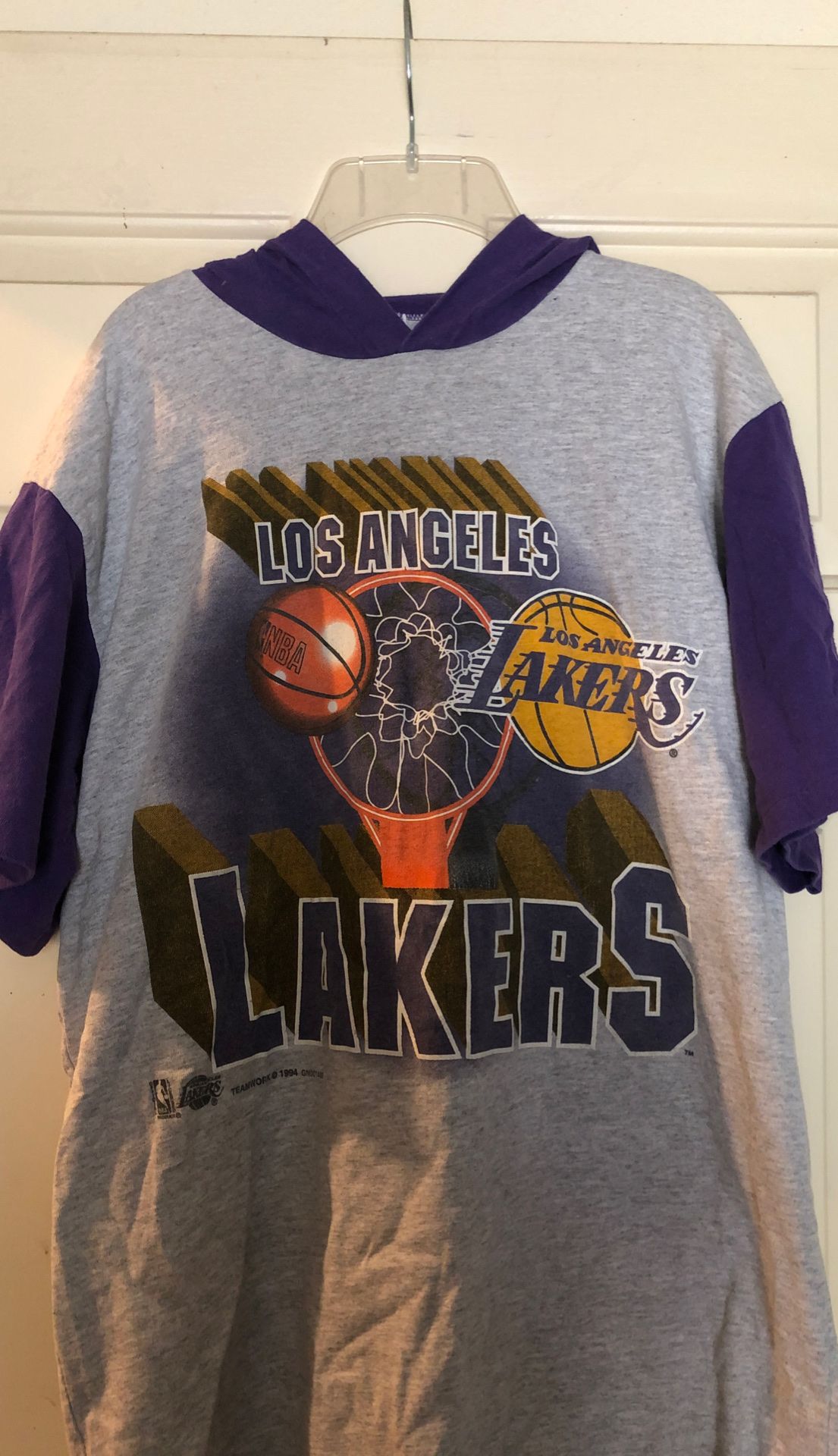 Vintage lakers hoodie short sleeve