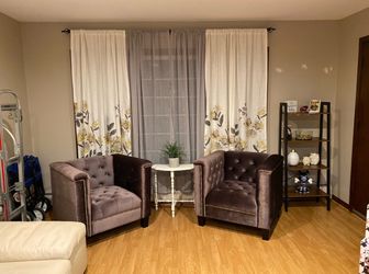 Velvet arm chairs (2)