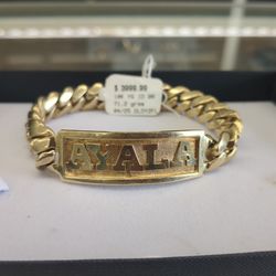 10k Solid Gold I'd Bracelet 71.2 Grams Layway Available 10% Down If You Interested Please Ask Maribel Thank You 