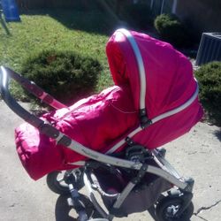 European Stroller With Bassinet, Winter Bag, Rain Cover