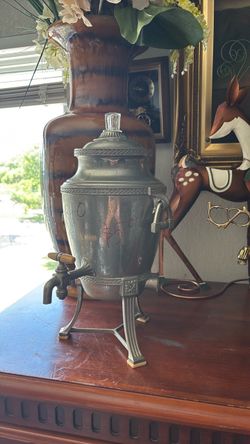 Vintage Pewter Coffee Urn with Spigot