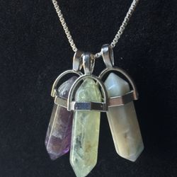 Natural Minerals Crystal Shaped Pendant Charms