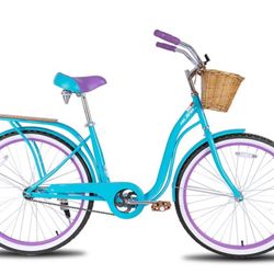 26 inch Beach Cruiser Bike for Adults Women Men, Step Through City Commuter Bicycle