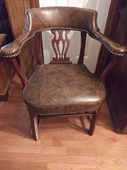 Antique Leather Desk Chair