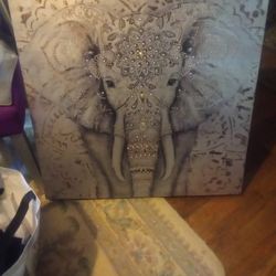 Elephant Canvas Wall Hanging ,It's 31 1/2 X 31 1/2,$25