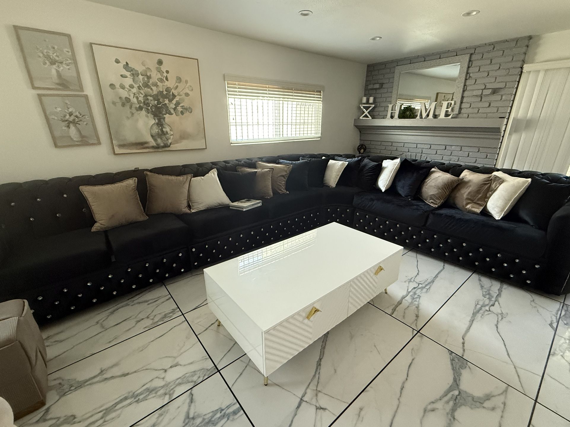 Velvet Black Couch