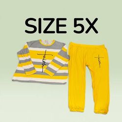 Women's Faith Pajama Set - Size 5X - Yellow/Gray