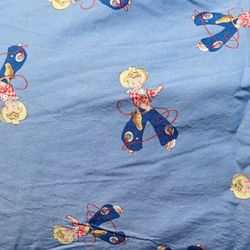 Rare Vintage by Paris Bene Cowgirl Cotton Fabric 36"x42”