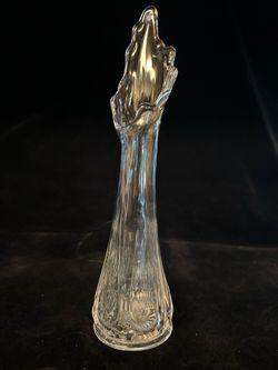 Mid Century Modern Clear Swung Vase