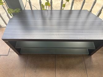 Dark Gray TV Stand with Open Shelves