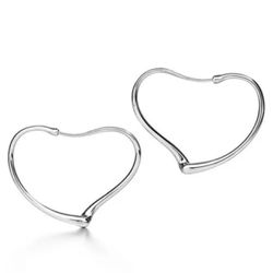 Tiffany & Co Open Heart Hoop Earrings 