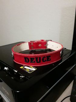 Dog collar 100%leather S,M,L,XL custom with dog name (collares de perro 100% cuero custom con nombre de perro puro cuero)
