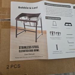Large Dog Elevated Stainless Steel Bowl