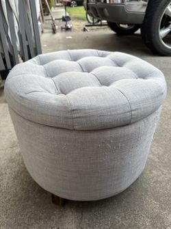 Ottoman Grey Storage 