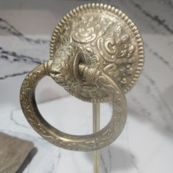 Elegant Antique All Brass Door Knocker Hand Towel Holder