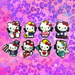 8Pc Hello Kitty Croc Charm Set