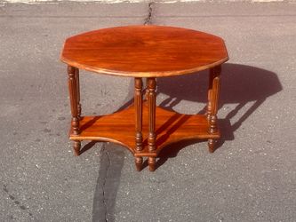 Antique Octagonal Side Table with Lower Shelf