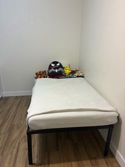 Twin Metal Bed Frame with Mattress