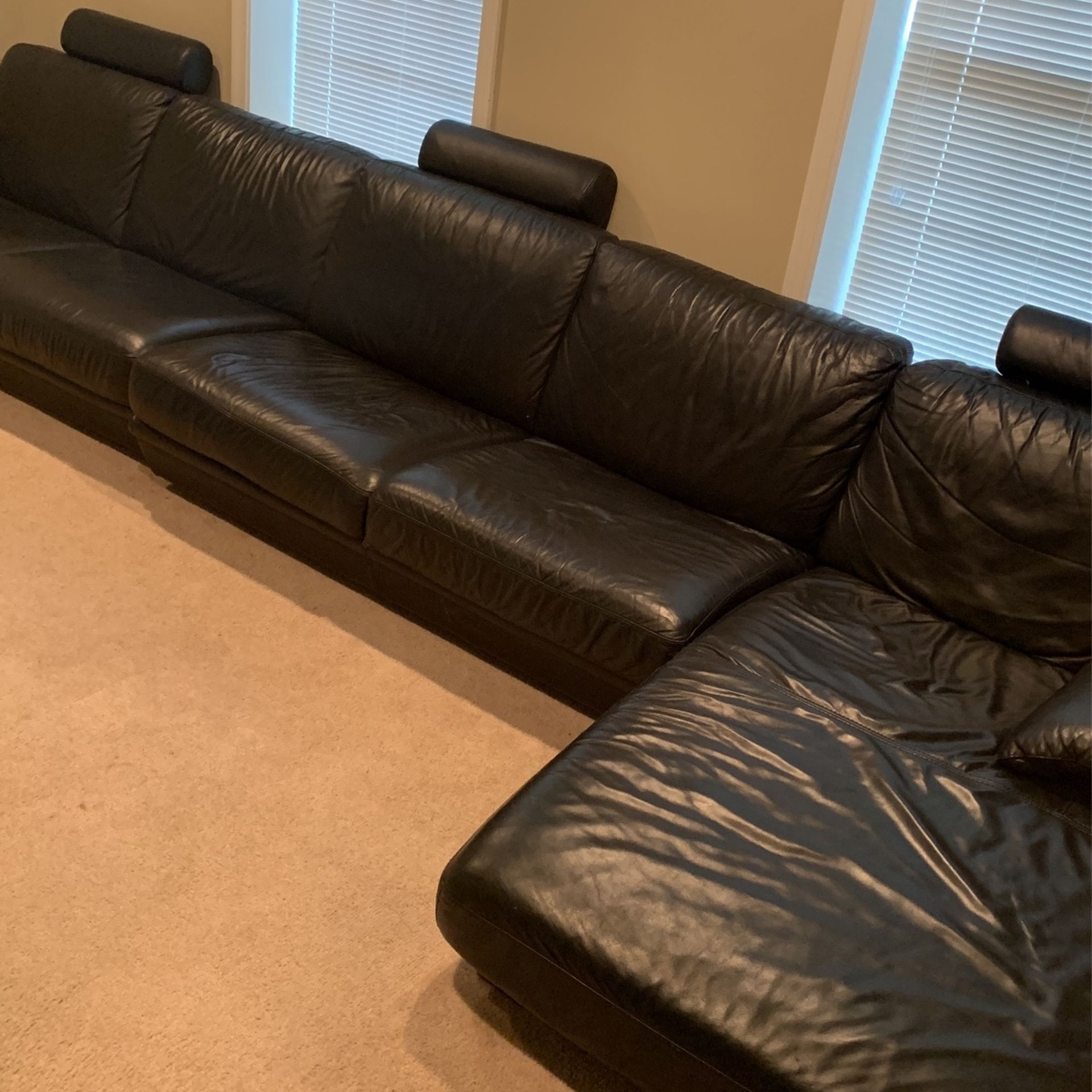 Black Leather Couch - GREAT condition