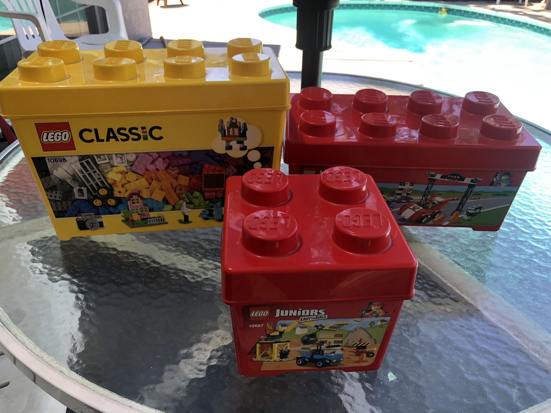3 empty Lego containers!