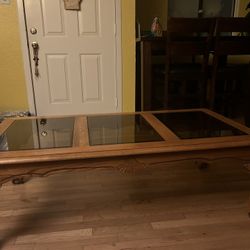 Glass/Wood Coffee Table