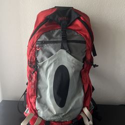 ꙮ Osprey Atmos 35 Hiking Pack Sz L Airspeed Red & Gray - Super Lightweight