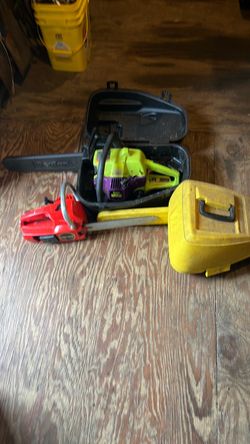 Craftsman 10” and Poulan 18” Gas Chainsaws with Carry Case