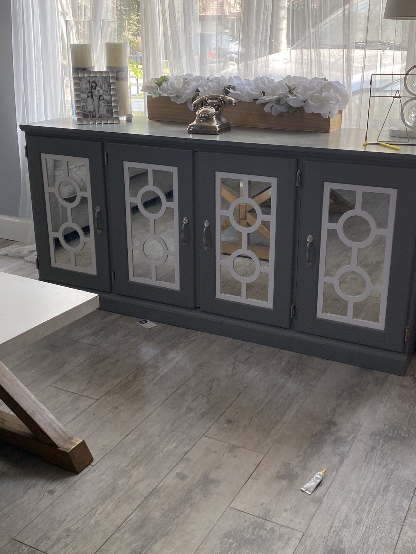 Gray Console table