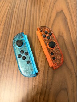 Switch 2 joycon red and blue transparent custom