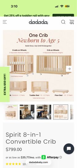 NEW convertible crib (8 in 1)