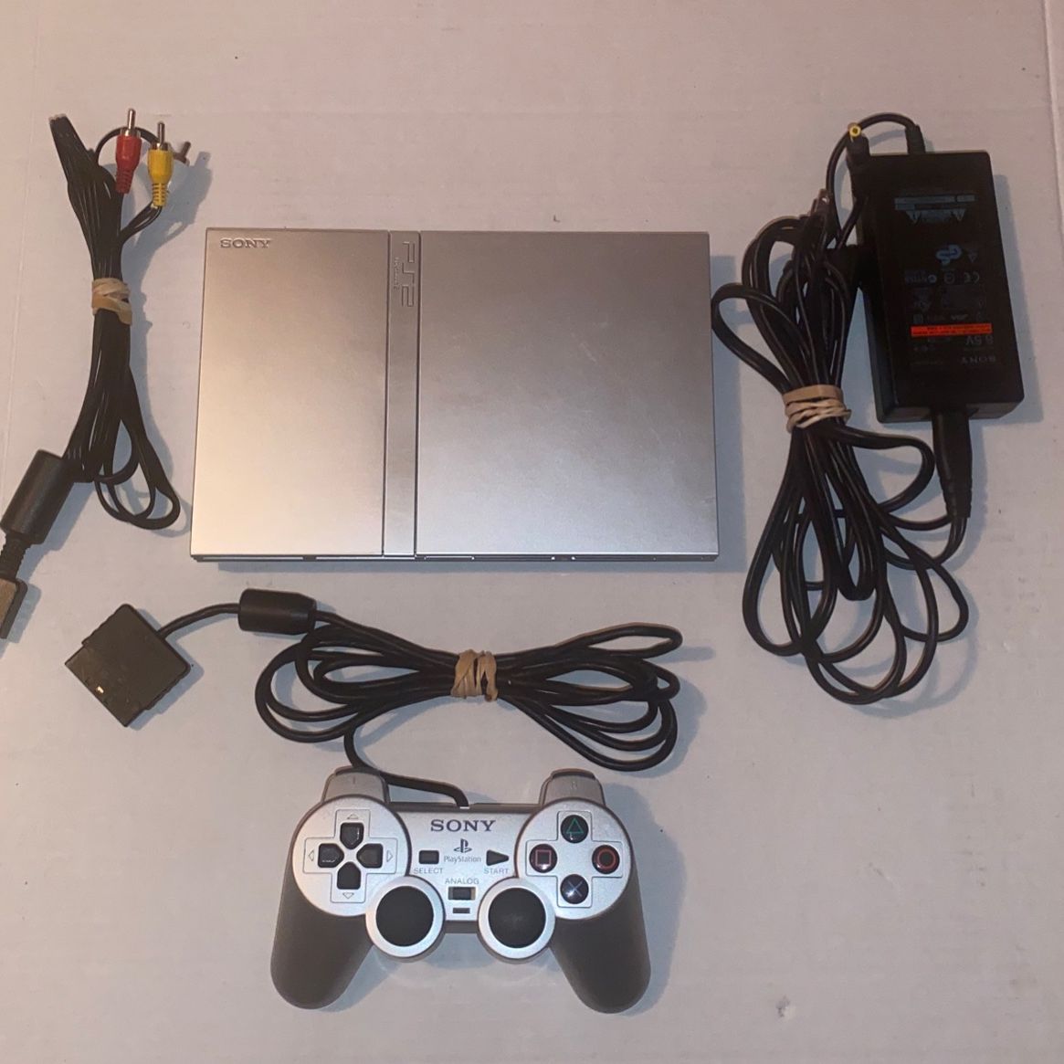 Silver Slim Sony PlayStation 2 System PS2