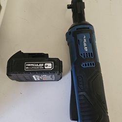 Hercules 1/4 electric ratchet wrench with 2 amp battery