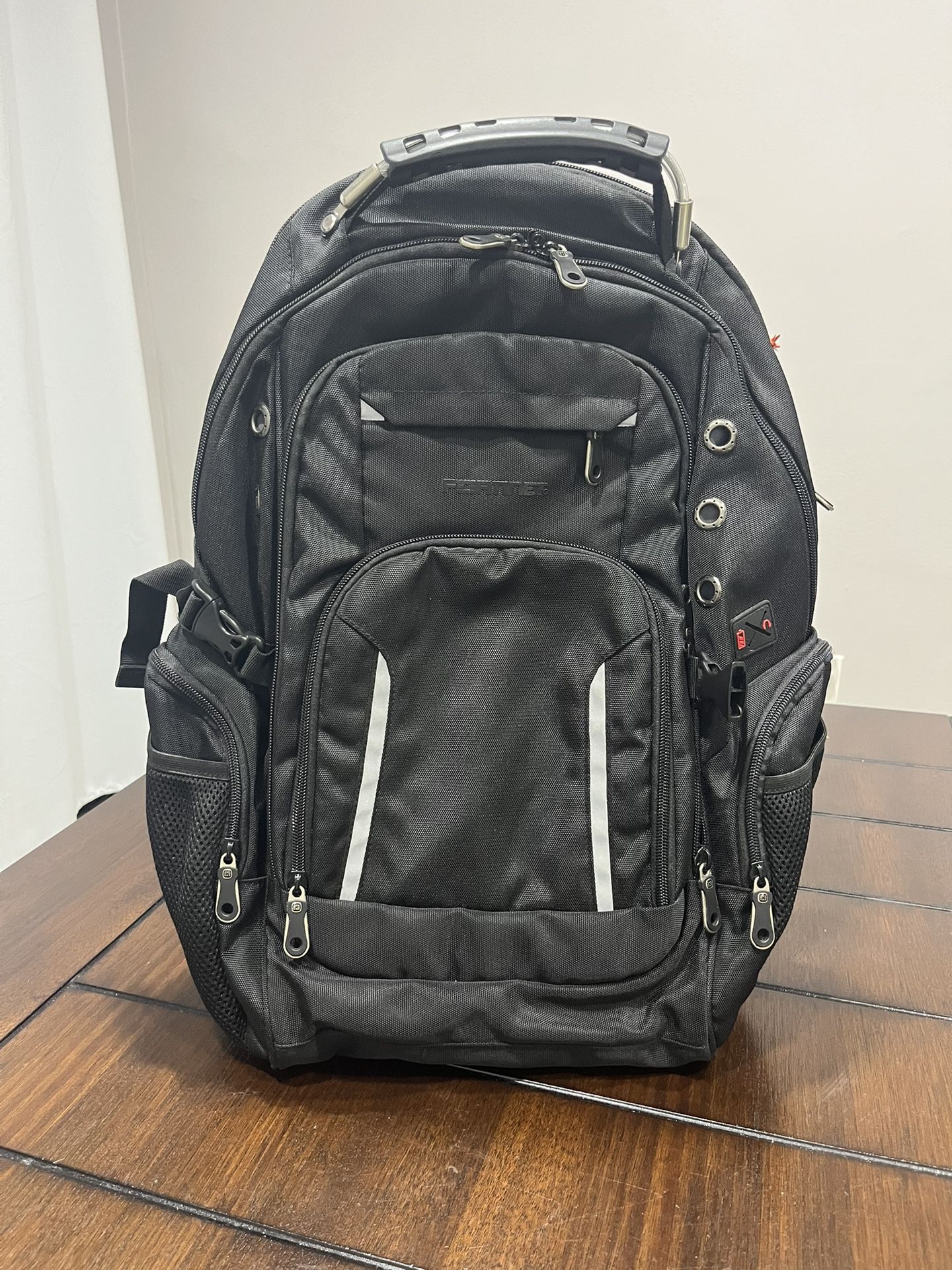 Fortinet Black Laptop Bag Padded Travel Backpack Durable Multi-compartment