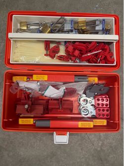 Electrician Lockout Tagout Set - 60+ Pcs LOTO Kit with Flambeau Box