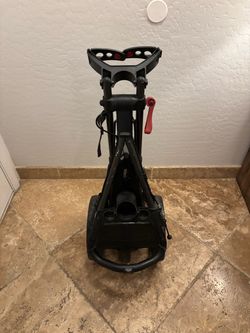 Sun Mountain Speed Cart V1 3 Wheel Folding Golf Push Cart Black Red