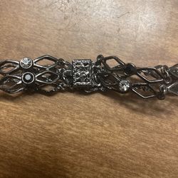 Antique Bracelet/Black Onyx/Art Nouveau 