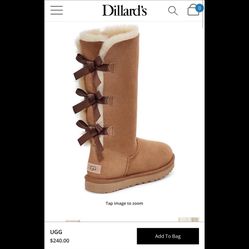 SIZE 9 UGG BOOTS Bailey Bow II Suede Tall Water-Resistant Boots