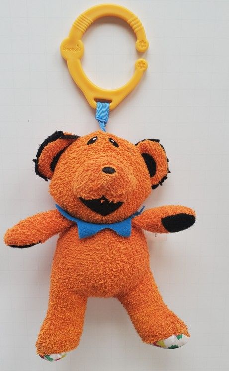 Daphyls Grateful Dead Dancing Bear Interactive Plush Toy & Rattle Baby Orange
