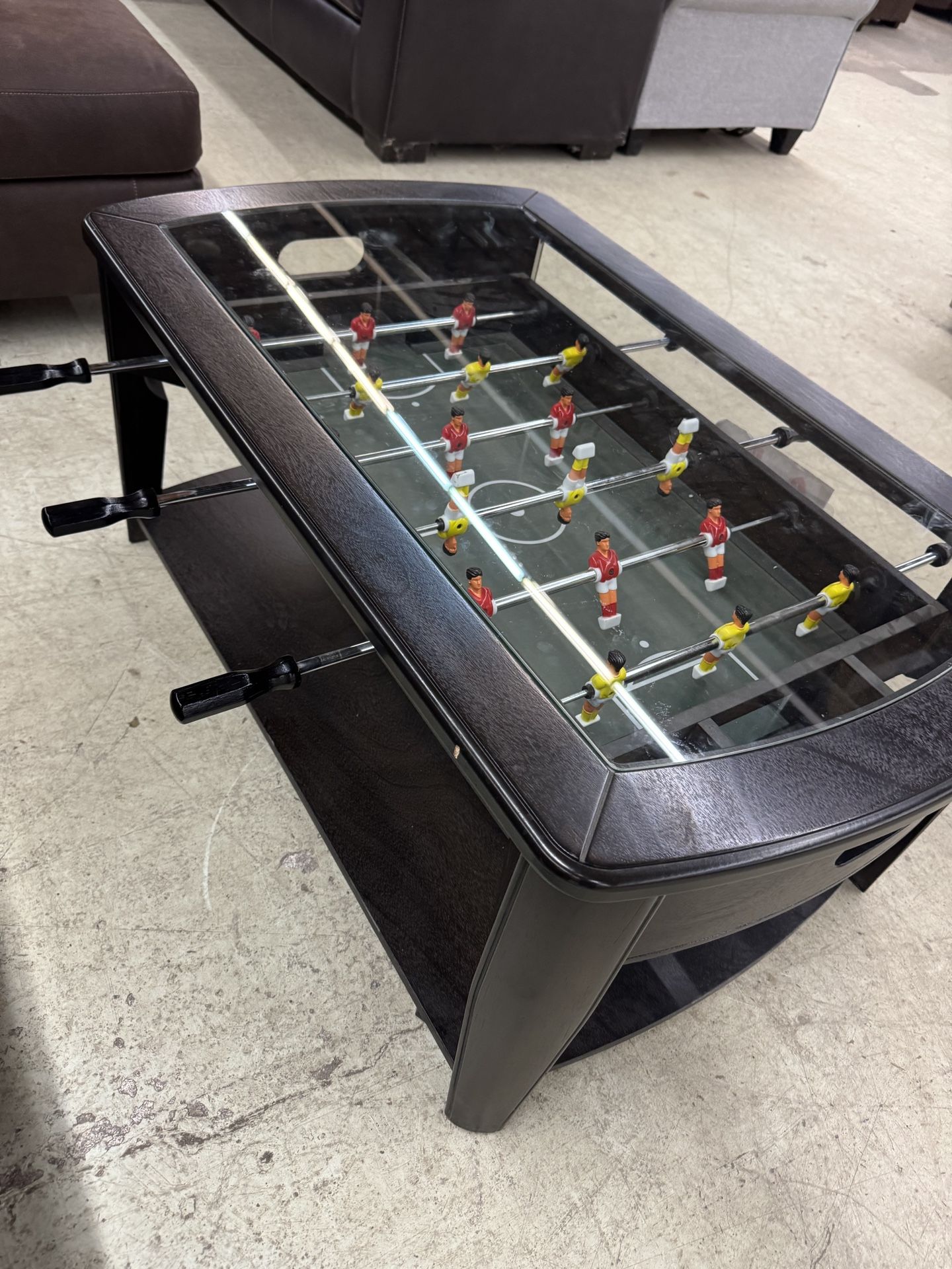 Foosball Cocktail Table & Checkerboard End Table (sold As A Set)