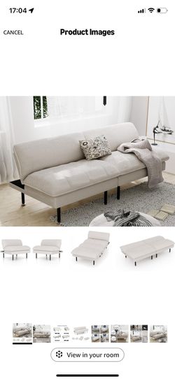 70" Futon Sofa Bed, 4 in 1 Multi-Function Couch Sleeper with Adjustable Backrest, Modern Convertible Futon, Recliner Small Loveseat for Living Room, D